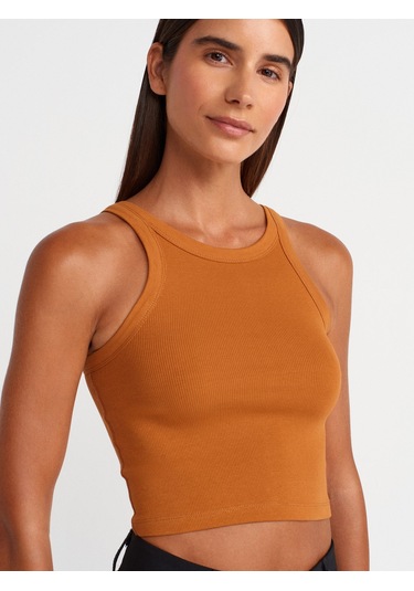 Dilvin 21104 Fitilli Crop Top-a.kiremit A.kiremit