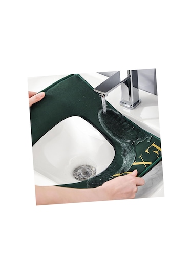 Pcs Zarif Tuvalet Kapak Kapağı Koyu Yıkanabilir Esnek Tuvalet Koltuğu Ped Ev Dekor Koyu Mavi