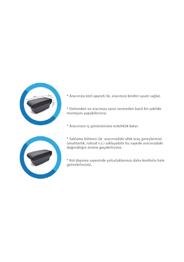 Peugeot 301 Citroen C-Elysee 2014-2016 Delmesiz Vidasız Kol Dayama Kolçak