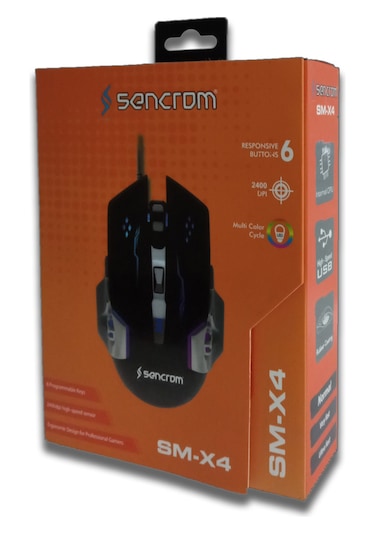 Sencrom Sm-x4 Siyah 2400 Dpı Oyuncu Mouse SM-X4