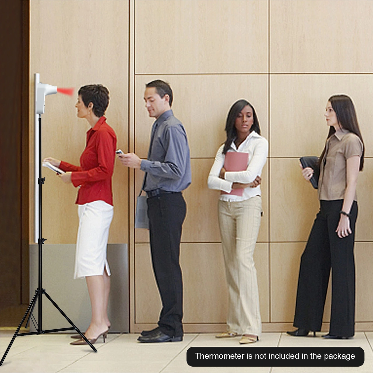 Neevoyu 2.1m Çelik Isı Ölçer Tripodu - Yüksekliği Ayarlanabilir, Katlanabilir, 1/4 Vida - Sokağa, Ofis, Mağaza Kullanıma Uygun Siyah