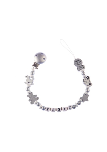 İsimli Emzik Zinciri - Emzik Askısı - Bebek Bez030 Çok Renkli