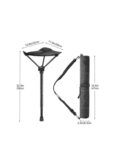 Bloomnest Teleskopik Katlanır Balıkçılık Sandalyesi A144 - Altın/siyah, Hafif Ve Uzaylı Taşınabilir Kamp Sandalyesi Altın - Siyah