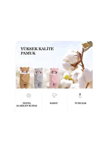Hilyus 0-12 Ay Bebek Dış Kundak Welsoft Battaniye Ayaklı Model