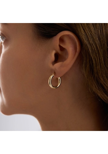 14k Altın Halka Küpe 3 Mm 1.5 Cm T14306 Renkli