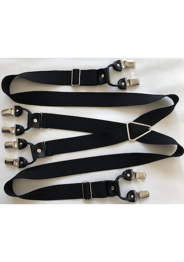 8 Klipsli Siyah Pantolon Askısı