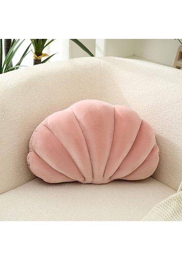 Suntek Magideal Kabuk Dekoratif Yastık Clam Yer Minderi Oturma Pembe