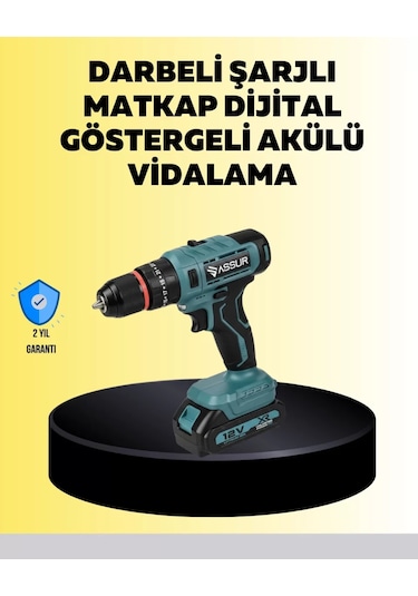 Dijital Ekranlı Matkap Seti Çift Akülü