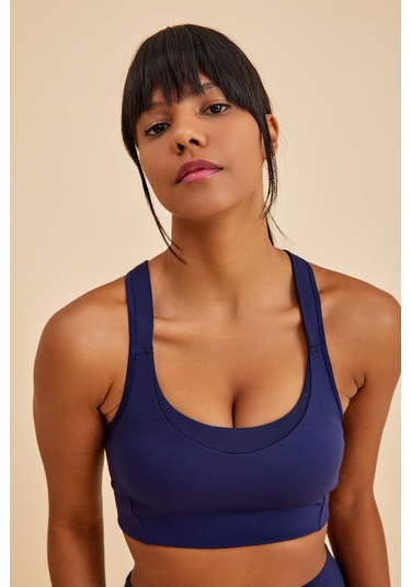 Sportive Lacivert Light Touch Toparlayıcı Etkili Sporcu Sütyeni Lacivert