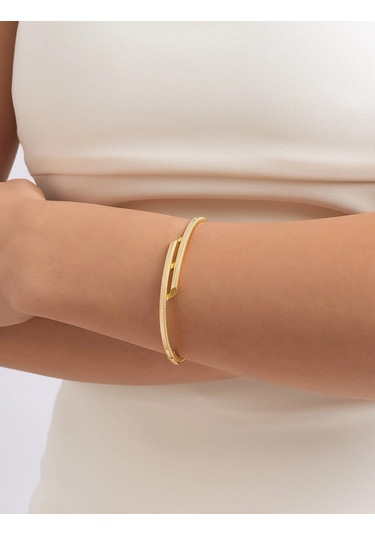 Altın Çapraz Model Ajda Kelepçe Bilezik