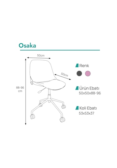 Karr Office Osaka Minimalist Çalışma Sandalyesi Pembe