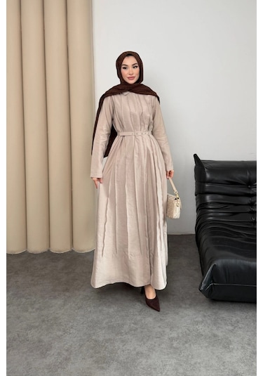 Mihran Butik Quenn Model Coupra Model Kumaş Kemer Detaylı Elbise Taş