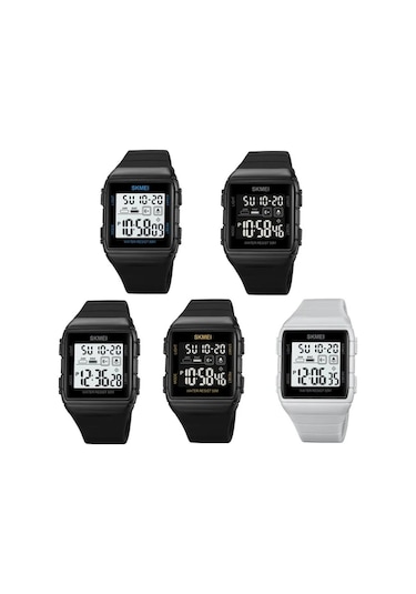 Yingfu 1960 Paslanmaz Çelik Siyah Altın Erkek Kol Saati - Silikon Kayış Beyaz