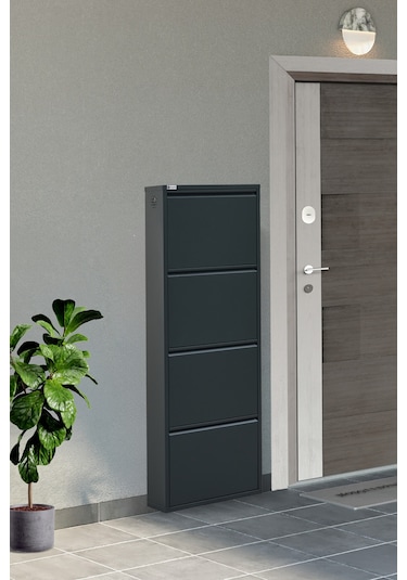 Arpelia 4'lü Metal Ayakkabılık Antrasit Antrasit