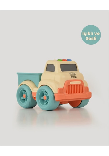 Bej Sesli Ve Işıklı Minik Pikap