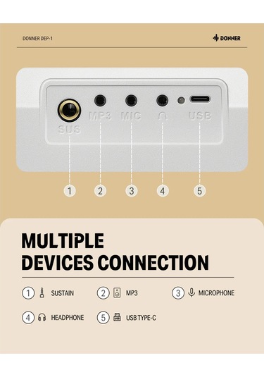 Donner Dep-1 Taşınabilir Dijital Piyano Beyaz