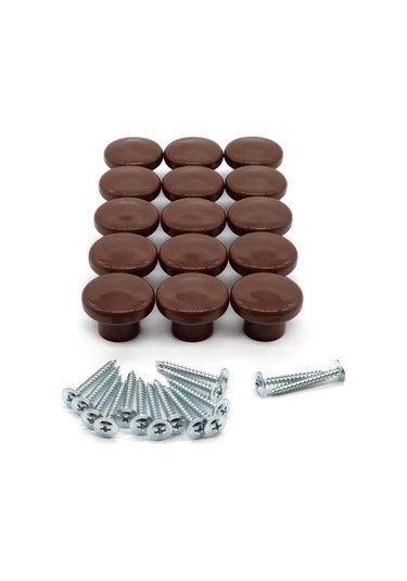 Smikov Mobilya İçin Evrensel Düğme 15 Adet 444211737 Kahverengi
