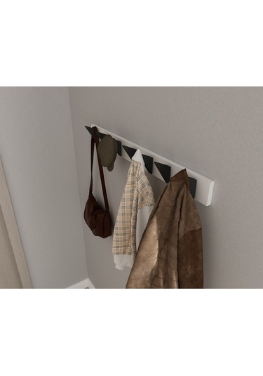 Hepsi3boyutlu Modern Duvar & Kapı Kanca Askılık - 7 Adet Siyah Kanca Askılık - Model No : 5 Siyah