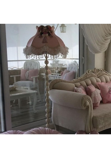 Incili Ayak Lambader Açık Pudra Renk