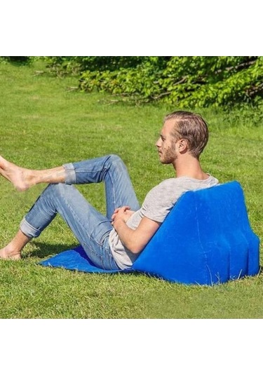 Novahub Lacivert Açık Kamp Yastık Üçgen Yastık Pvc Akın Şişme Yastık Taşınabilir Katlanır Yaz Plaj Yalan Yastık Açık Seyahat Ekipmanları Lacivert Lacivert