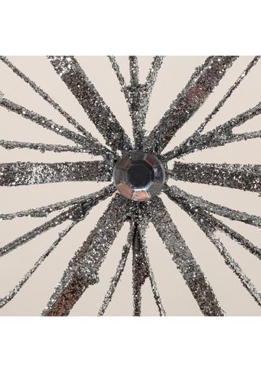 İncili 6 Yapraklı Gümüş Yılbaşı Ağaç Süsü Dekoratif Parlak Süsleme