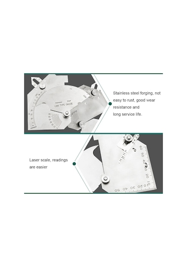 Mg-8 Kam Tipi Paslanmaz Çelik Köşe Kaynak Ölçer Çok Fonksiyonlu Kaynak Muayene Cetveli