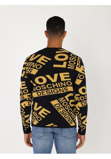 Moschino Moschıno Erkek Kazak / M.Lov.2019.6494 Siyah-Sarı Siyah