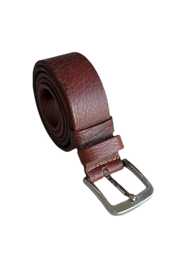 Kızıl Kahve 4,5 cm Eninde Deri Erkek Kemeri 130 CM