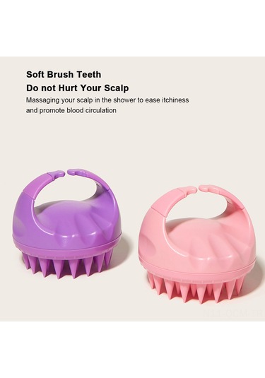 Qingmipy Yumuşak Silikon Şampuan Fırçası: Saç Derisi Masajı Ve Temizlik İçin Ergonomik Tasarım, Pembe