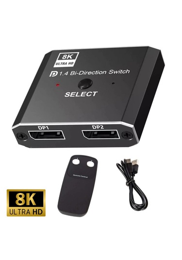 Alfais 4284 8k Displayport Kumandalı Çift Yönlü Çoklayıcı Switch