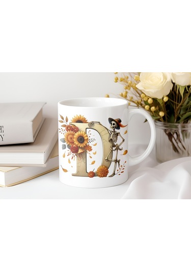 D Harfi Pembe Kareli Kalpli Göz Emojili Kupa Bardak Eğlenceli Kareli Tasarım Kahve Çay Kupası Beyaz