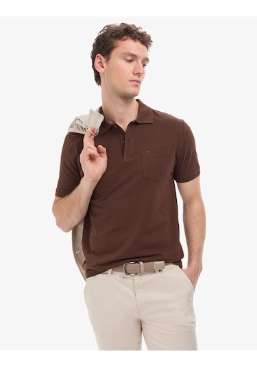 Pierre Cardin Erkek Koyu Kahverengi Tişört Basic 50325290-vr084