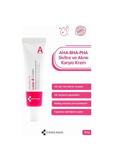 Centecassol Aha-Bha-Pha İçeren Sivilce ve Komedon Kremi 30 G