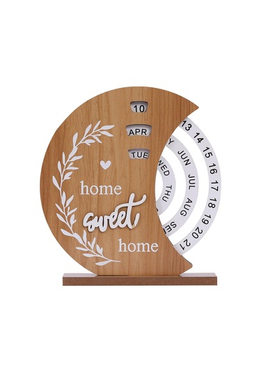 Suntek Ahşap Sürekli Takvim El Sanatları Masa Aksesuarları Ay