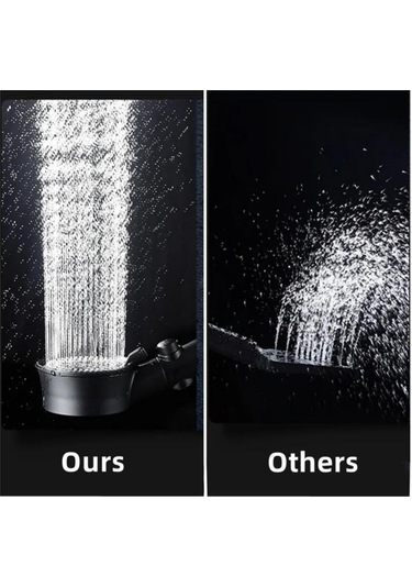 Qianfan Duş Başlığı Turbo Fan 5 Fonksiyonlu Duş Başlığı El Duşu Siyah