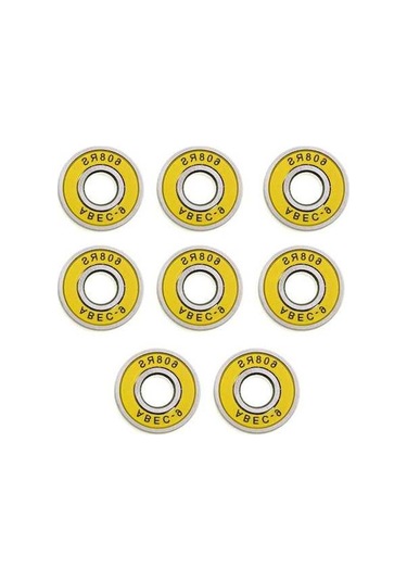 Pazly Lot 8 Sürtünmesiz Abec 9 Kaykay Paten Rulmanları Sarı Renk Sarı