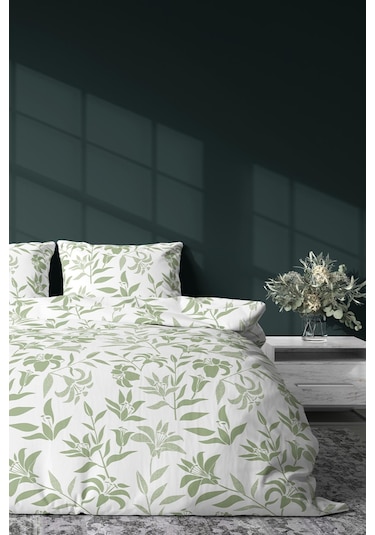 Zeynep Tekstil Nevresim + Yastık Kılıfı Çarşafsız Pamuklu Çift Kişilik Nevresim Seti Flora 200 x 220