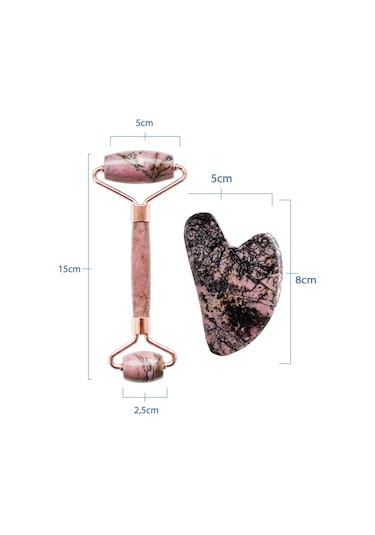 Seay Rodonit Taşı Face Roller Ve Gua Sha Yüz Masaj Aleti