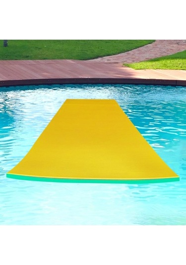 Ganzhoushop Yüzer Yeşil Suntek Su Geçirmez Şamandıralar Havuz Şamandıra Sal Mat Sarı - Yeşil