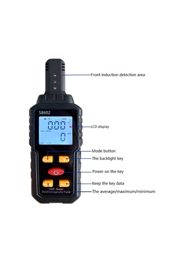 Xindoker Taşınabilir 3'lü Elektromanyetik Radyasyon Ölçer - Sesli Ve Işıklı Alarmlı, Lcd Ekranlı Ev/ofis Kullanımı İçin