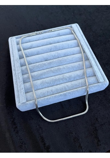 Gümüş Renk Unisex Snake Zincir 4 Mm 60 Cm. Kararmaz Paslanmaz Çelik Kolye Gümüş