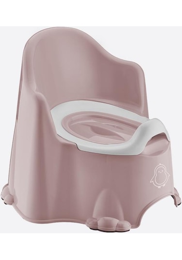 Flosoft Lazımlık, Kaydırmaz Tabanlı Kapaklı Taşınabilir Çocuk Bebek Tuvalet Eğitimi Oturağı Pembe
