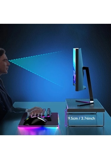 Xuweiwei 50.04cm Siyah Cok Fonksiyonlu Bilgisayar Masa Standi Genis Genisleme Platformu Metal Demir Braketi Ofis Ve Oyun Monitoru Icin