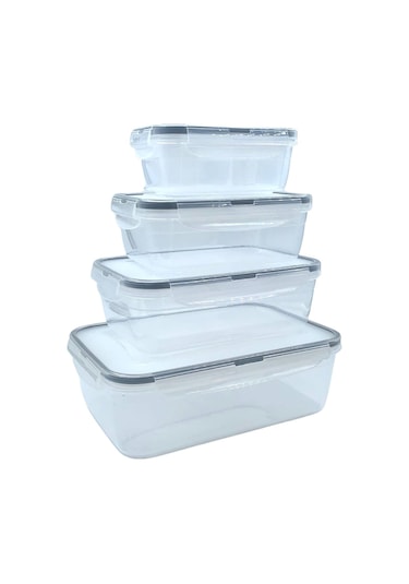 Buffer® 4'Lü Iç Içe Sızdırmaz Kilitli Kapaklı Erzak Saklama Kabı Çok Renkli