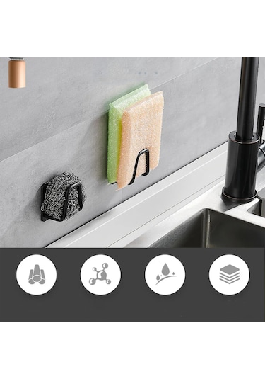 Yapışkanlı Metal Banyo Mutfak Eşya Askılığı Al4467 1 Adet Siyah