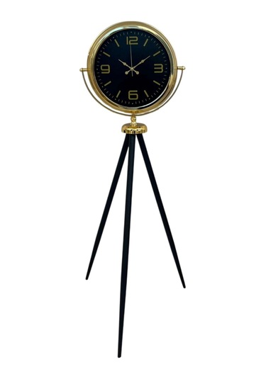 Gold Dekoratif Tasarım Tripod Ayaklı Saat Çok Renkli
