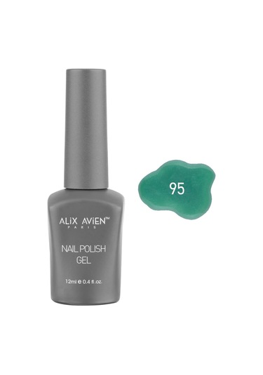 Alix Avien Işıltılı Yeşil Kalıcı Oje 95-yoğun Renk Veren Jel Oje 12 Ml-nail Uv Gel Polish 95