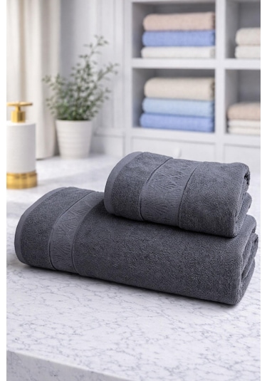 Özdilek Golden Palm Best Set Hamam Takımı Antrasit-a.gri Çok Renkli