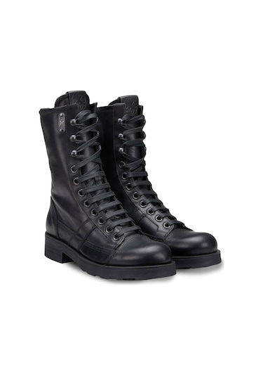 Çizme Kadın Oxw002100 Oxs Frank 0021 Mıd D Leather Black Siyah