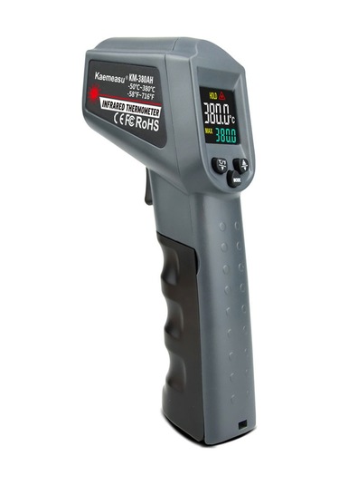 Tenfowee Km-380ah El Tipi Kırmızı Işık Enstrümanı: -50 C/+380 C Aralığında Lcd Ekranlı, Veri Tutma Özelliğiyle Plastik Endüstriyel Isı Ölçer Pil Yok